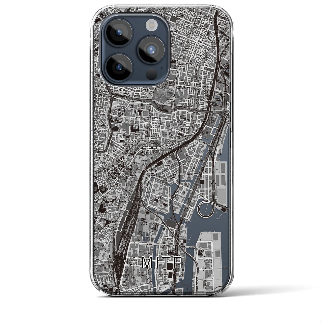 【三田(東京都)】地図柄iPhoneケース(クリアタイプ)