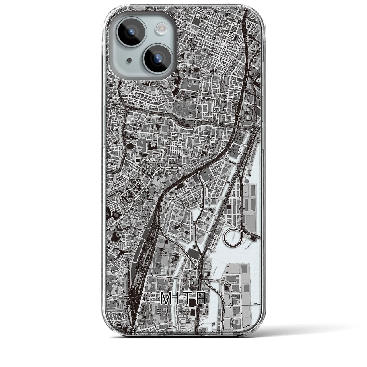 【三田(東京都)】地図柄iPhoneケース(クリアタイプ)