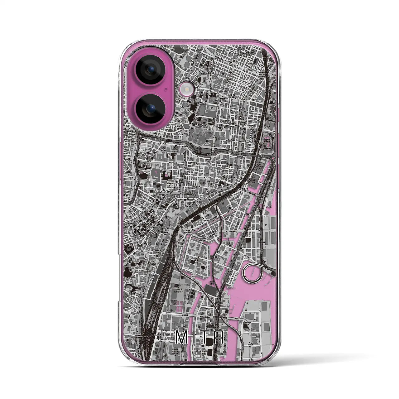 【三田(東京都)】地図柄iPhoneケース(クリアタイプ)