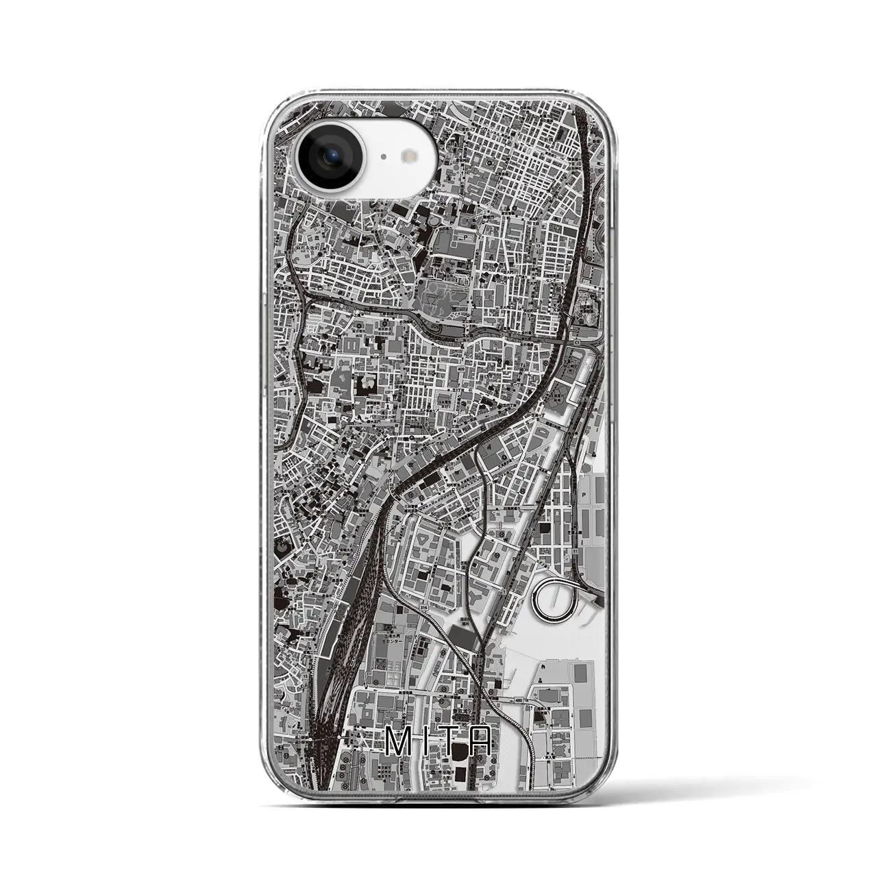 【三田(東京都)】地図柄iPhoneケース(クリアタイプ)