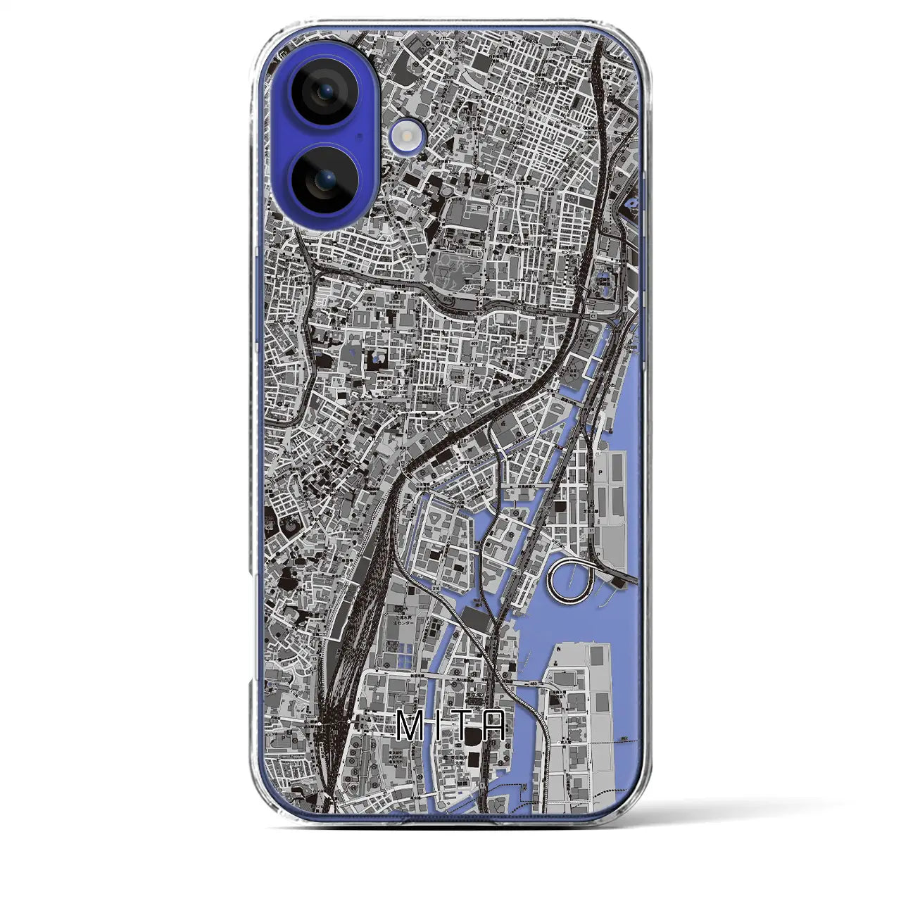 【三田(東京都)】地図柄iPhoneケース(クリアタイプ)