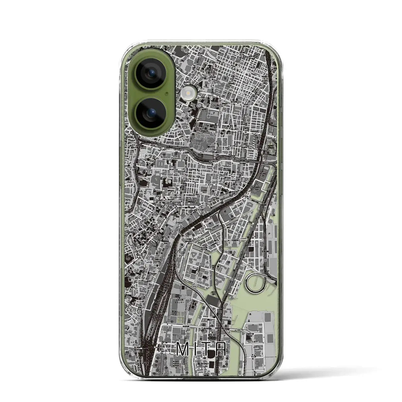 【三田(東京都)】地図柄iPhoneケース(クリアタイプ)