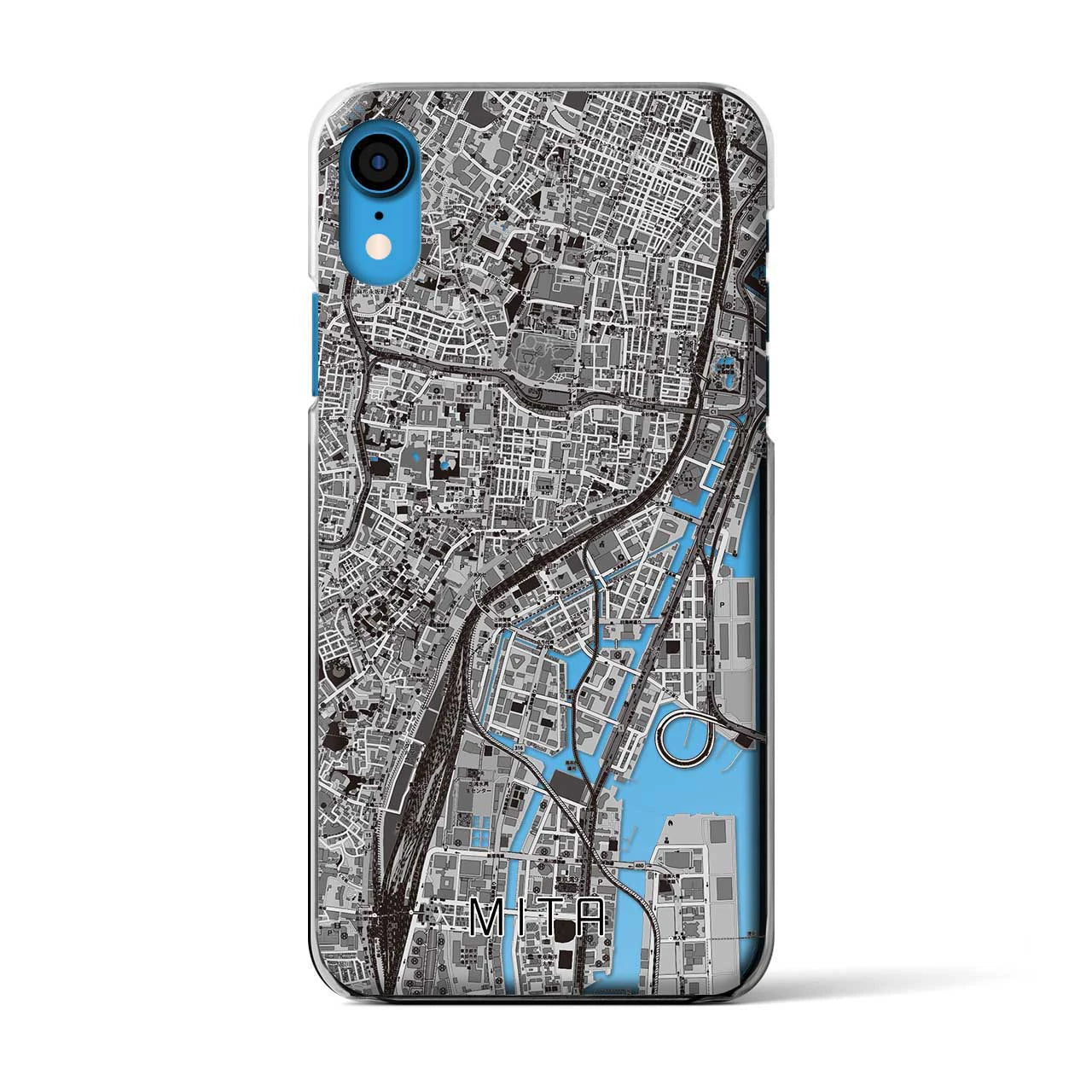 【三田(東京都)】地図柄iPhoneケース(クリアタイプ)
