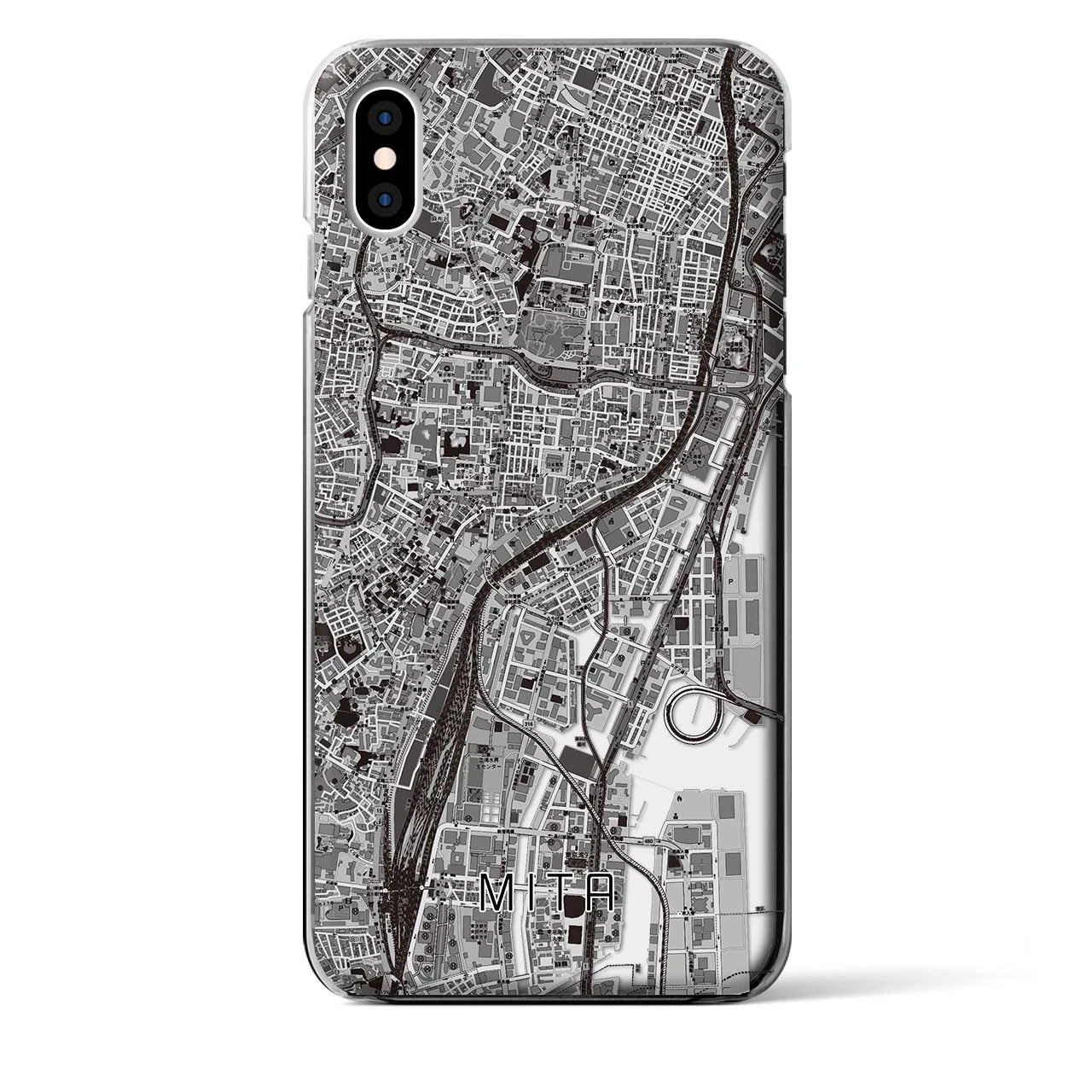 【三田(東京都)】地図柄iPhoneケース(クリアタイプ)