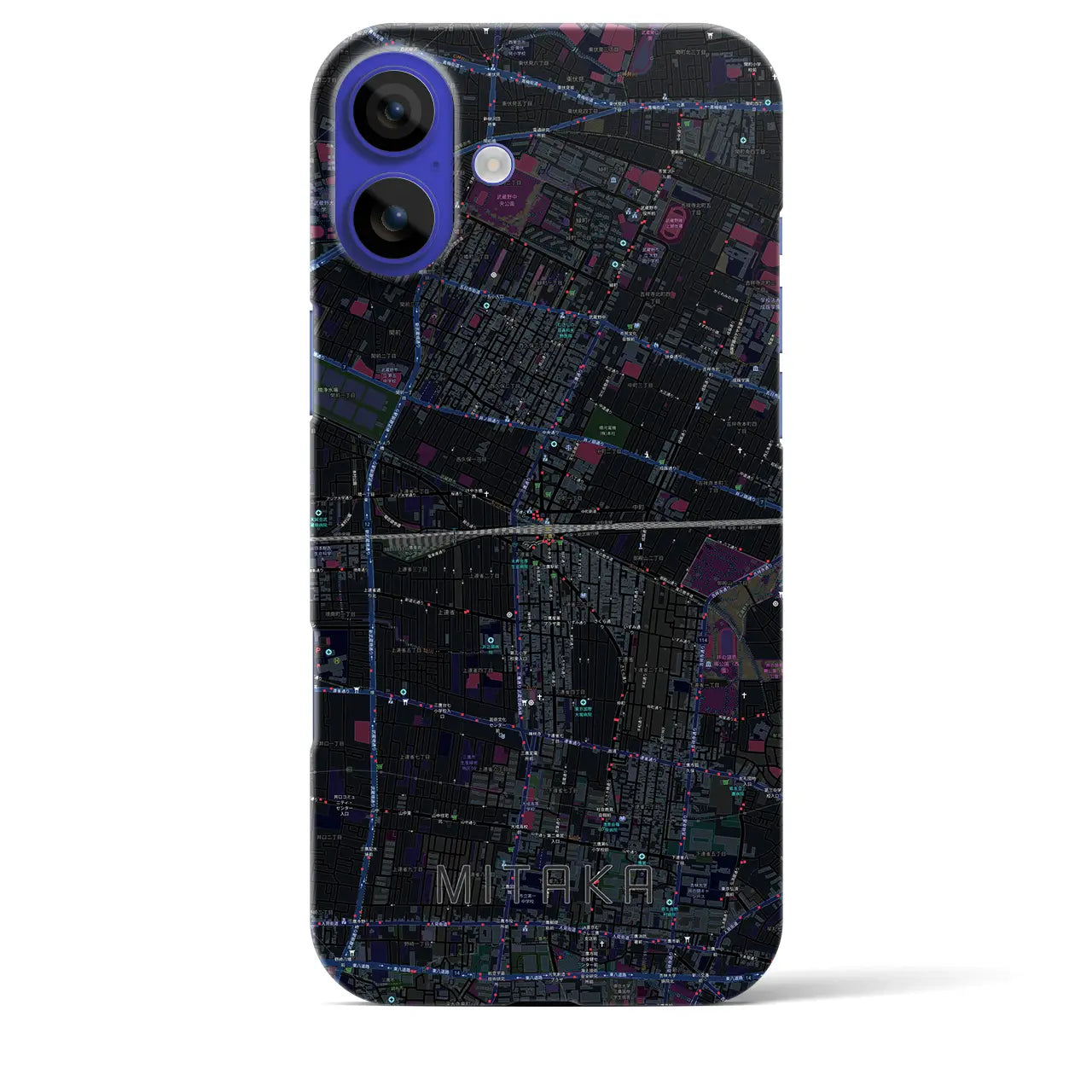 【三鷹(東京都)】地図柄iPhoneケース(バックカバータイプ)