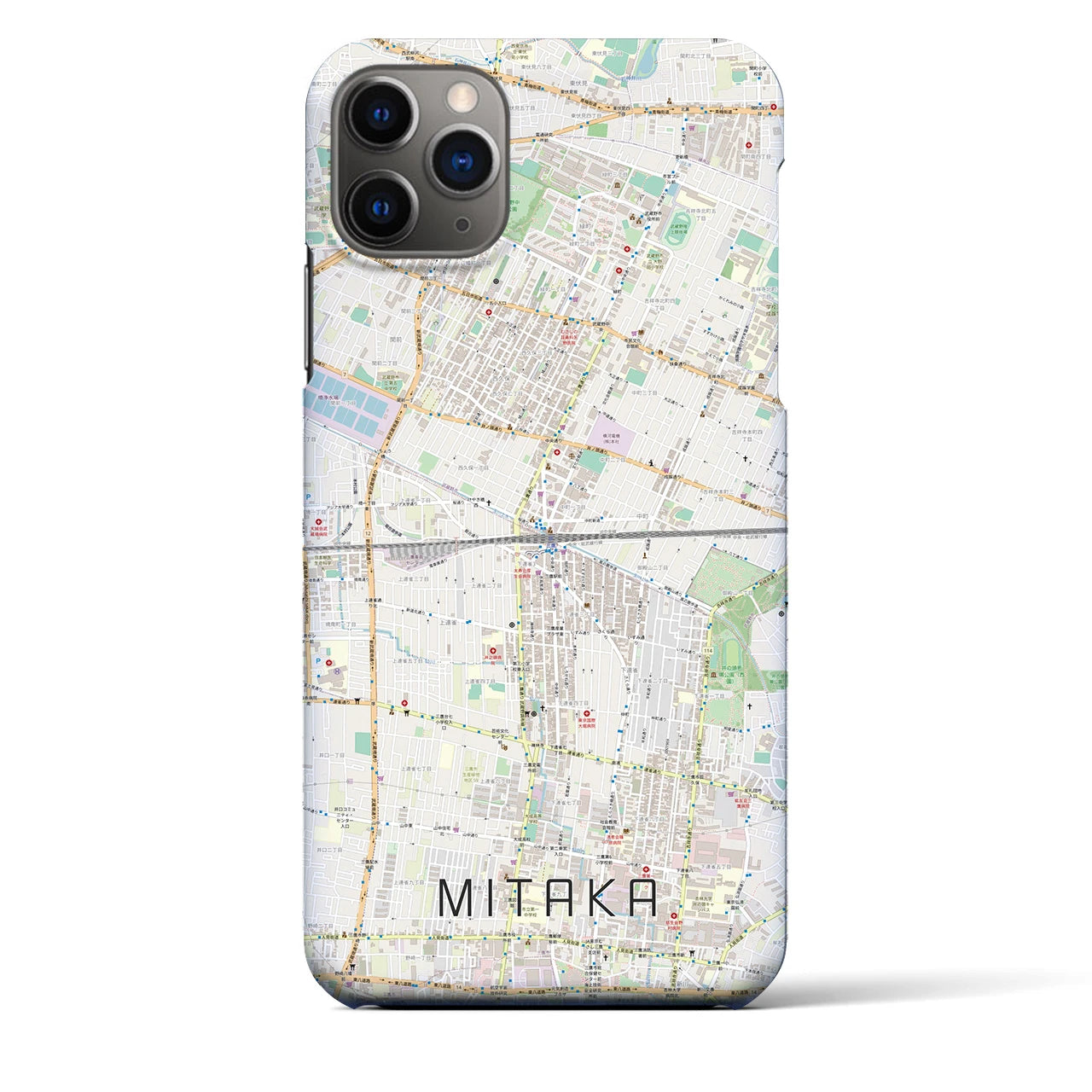 【三鷹(東京都)】地図柄iPhoneケース(バックカバータイプ)