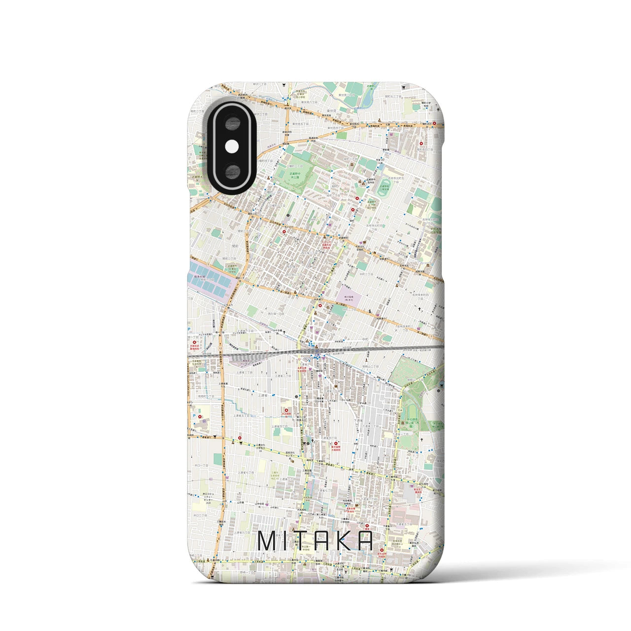 【三鷹(東京都)】地図柄iPhoneケース(バックカバータイプ)