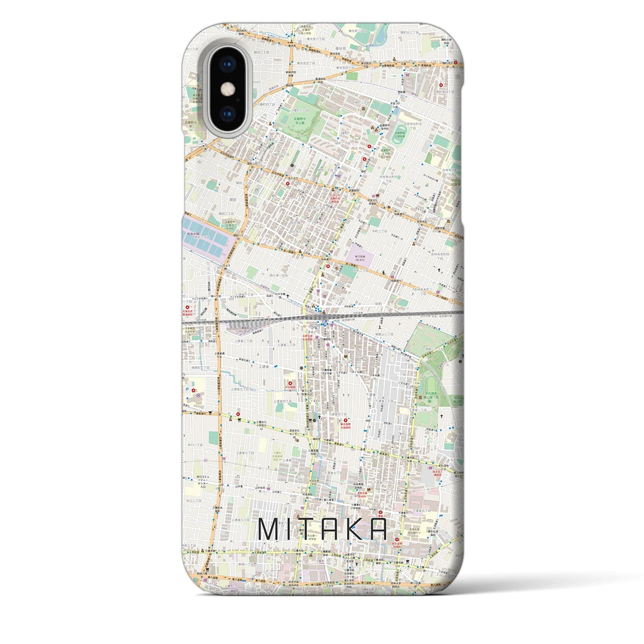 【三鷹(東京都)】地図柄iPhoneケース(バックカバータイプ)