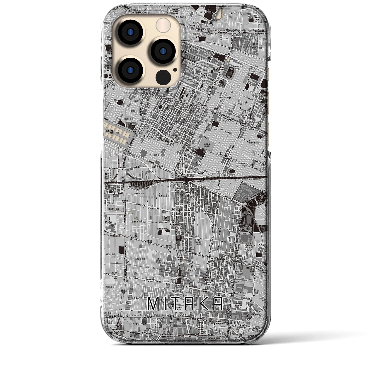 【三鷹(東京都)】地図柄iPhoneケース(クリアタイプ)