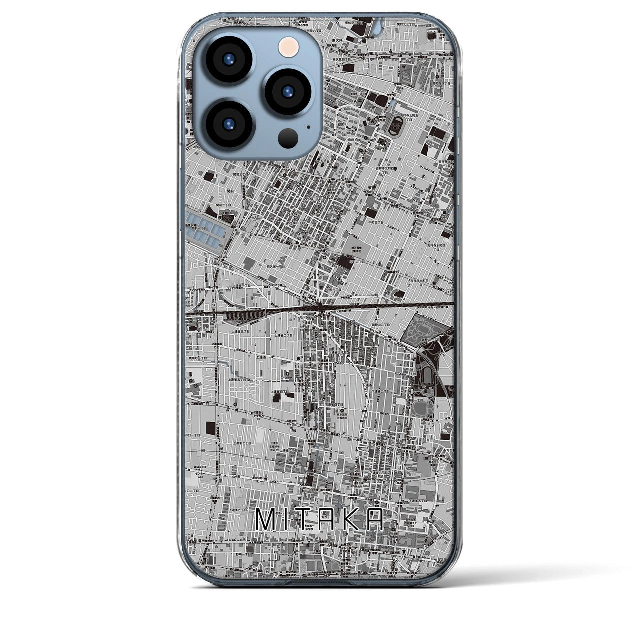 【三鷹(東京都)】地図柄iPhoneケース(クリアタイプ)