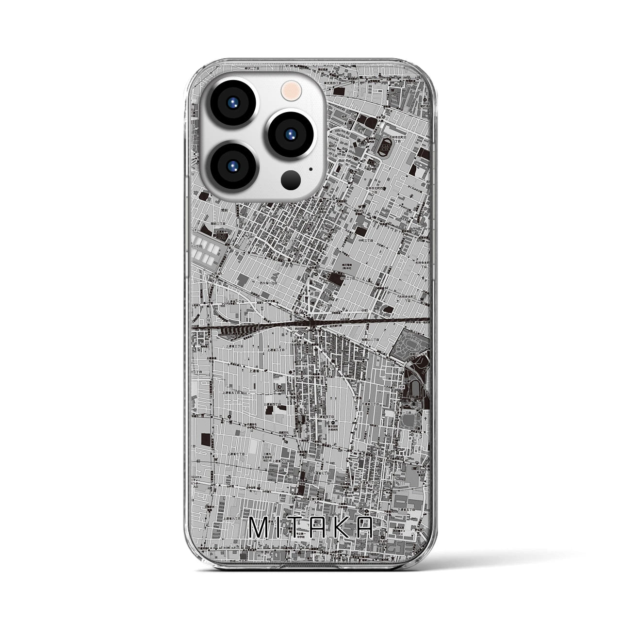 【三鷹(東京都)】地図柄iPhoneケース(クリアタイプ)