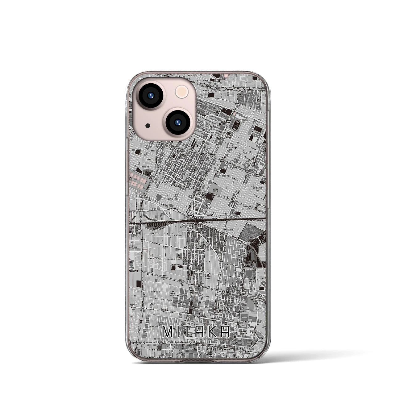 【三鷹(東京都)】地図柄iPhoneケース(クリアタイプ)