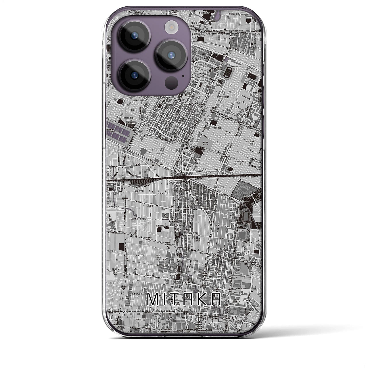 【三鷹(東京都)】地図柄iPhoneケース(クリアタイプ)