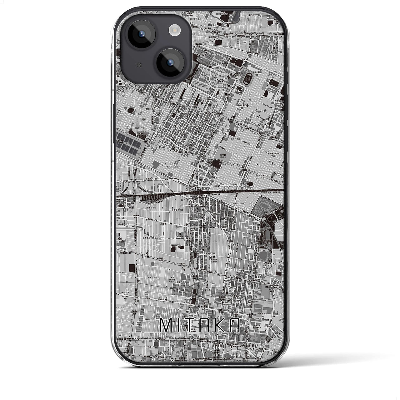 【三鷹(東京都)】地図柄iPhoneケース(クリアタイプ)