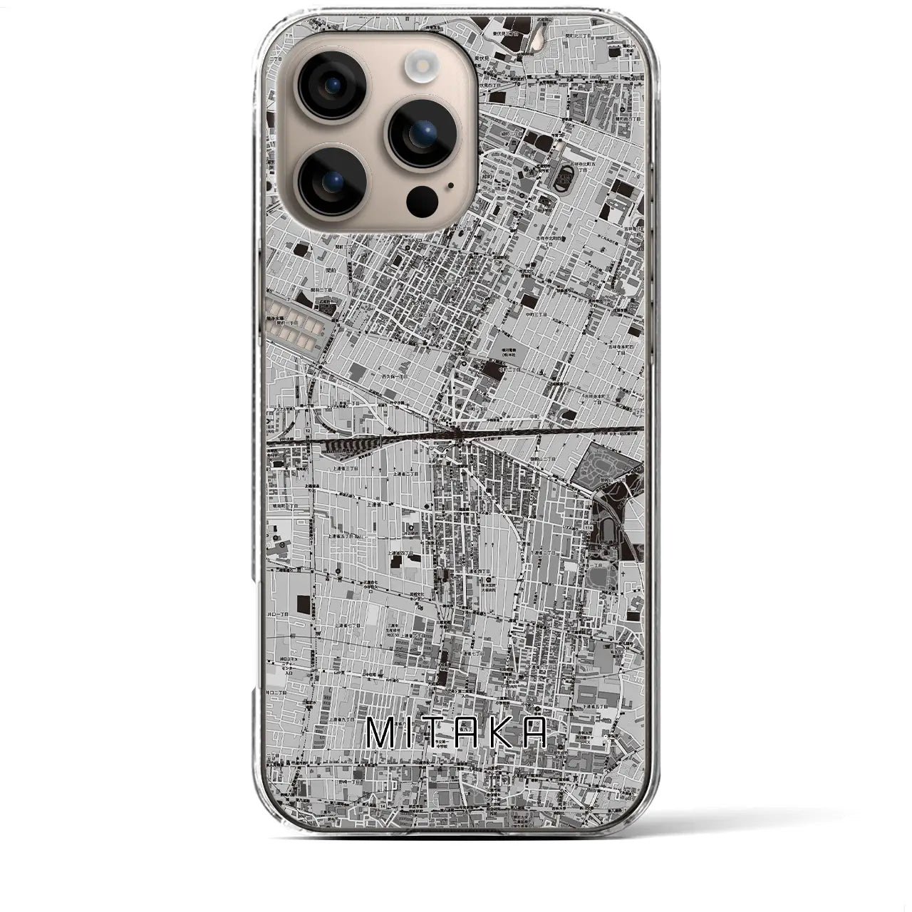 【三鷹(東京都)】地図柄iPhoneケース(クリアタイプ)