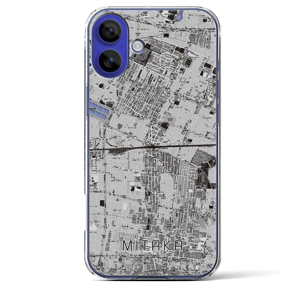 【三鷹(東京都)】地図柄iPhoneケース(クリアタイプ)