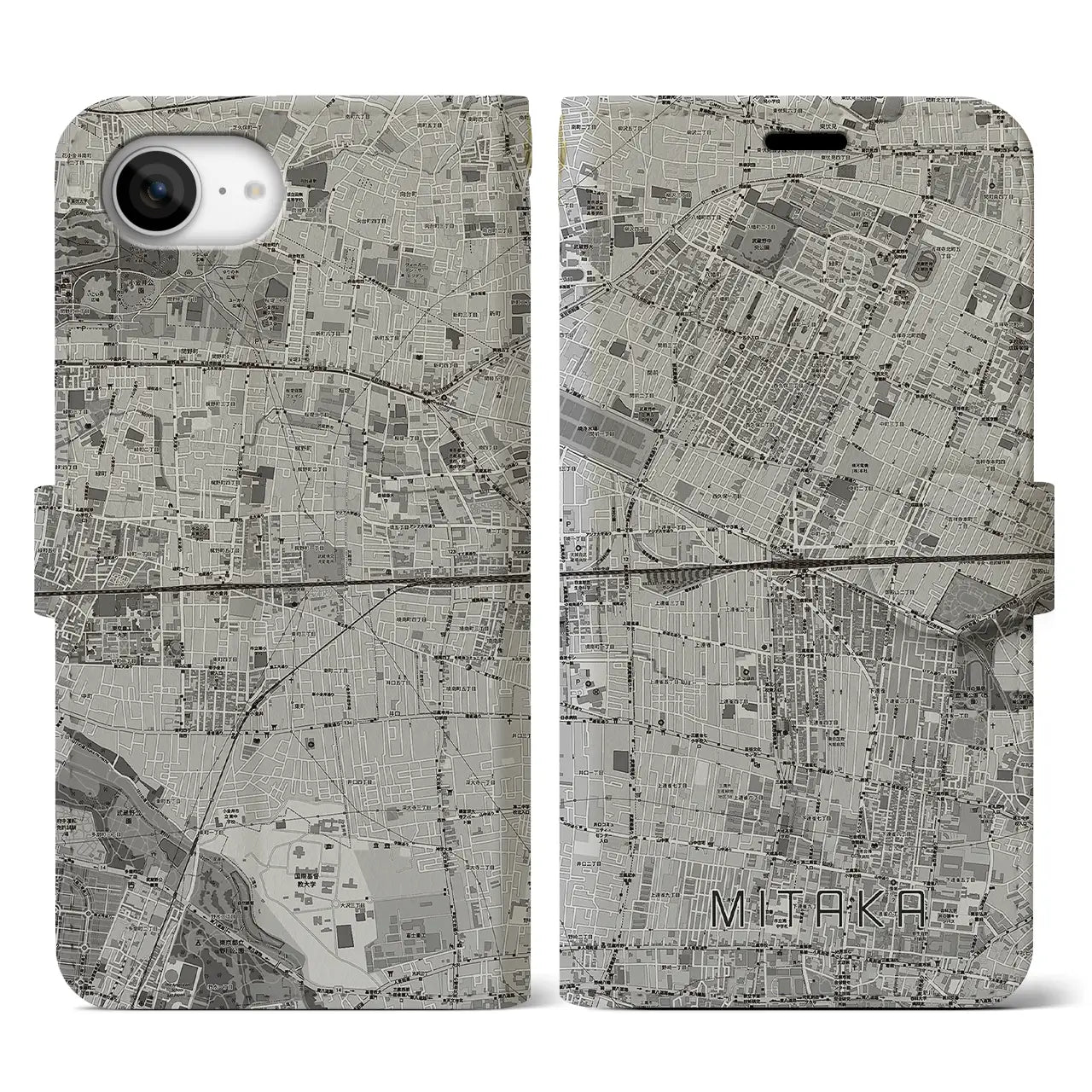 【三鷹(東京都)】地図柄iPhoneケース(手帳タイプ)