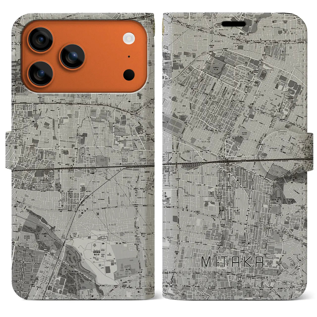 【三鷹(東京都)】地図柄iPhoneケース(手帳タイプ)