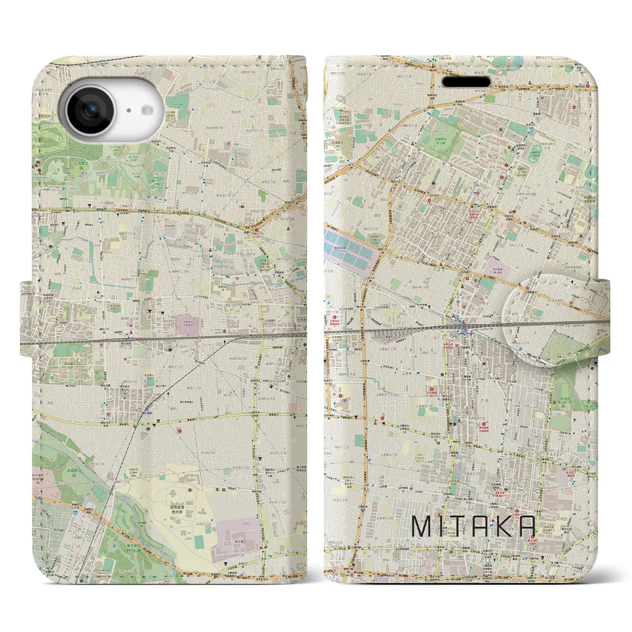 【三鷹(東京都)】地図柄iPhoneケース(手帳タイプ)