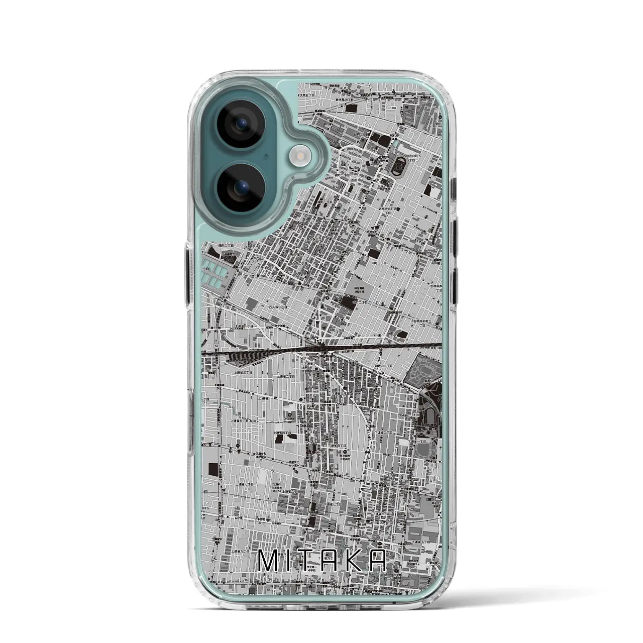 【三鷹(東京都)】地図柄iPhoneケース(MagSafeタイプ)モノトーン・iPhone 16 Pro 用