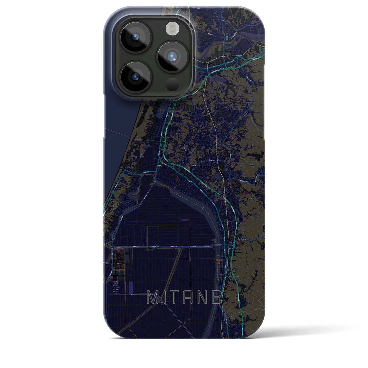 【三種(秋田県)】地図柄iPhoneケース(バックカバータイプ)