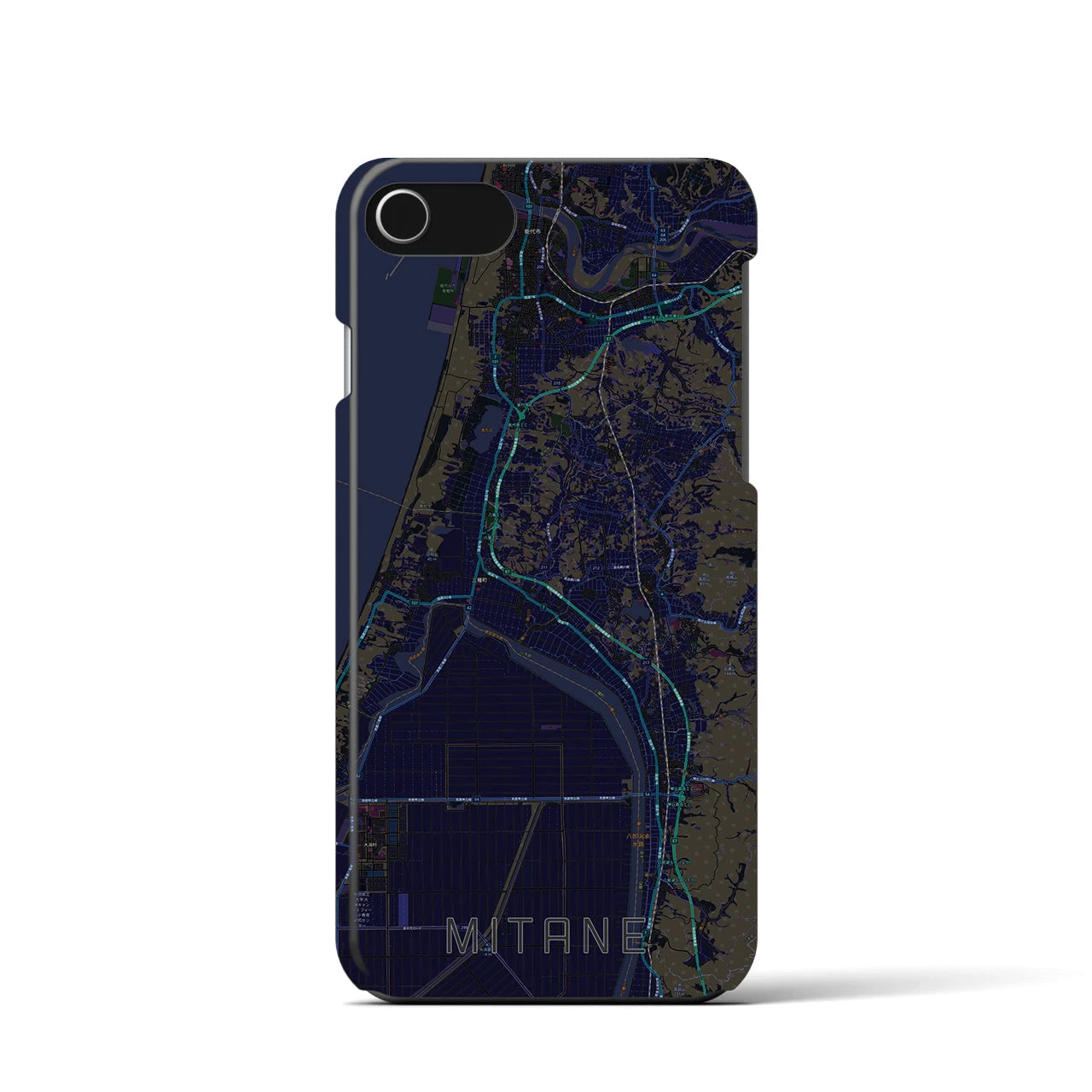 【三種(秋田県)】地図柄iPhoneケース(バックカバータイプ)