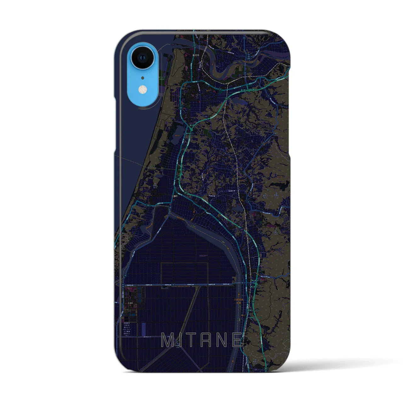 【三種(秋田県)】地図柄iPhoneケース(バックカバータイプ)