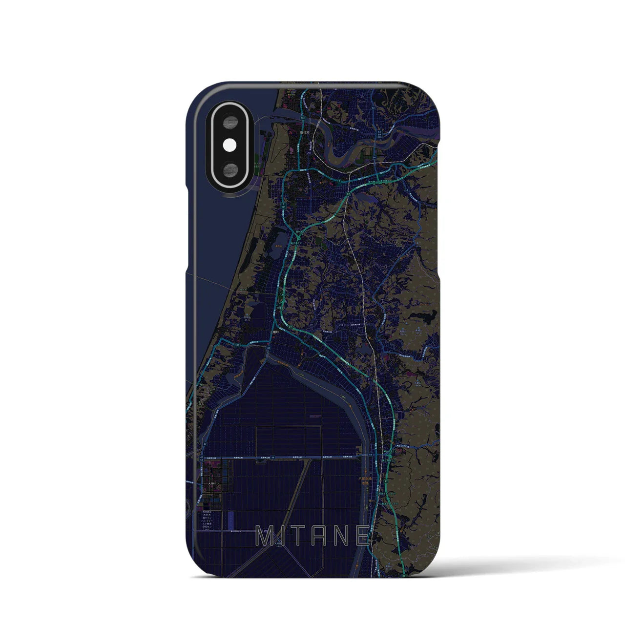 【三種(秋田県)】地図柄iPhoneケース(バックカバータイプ)