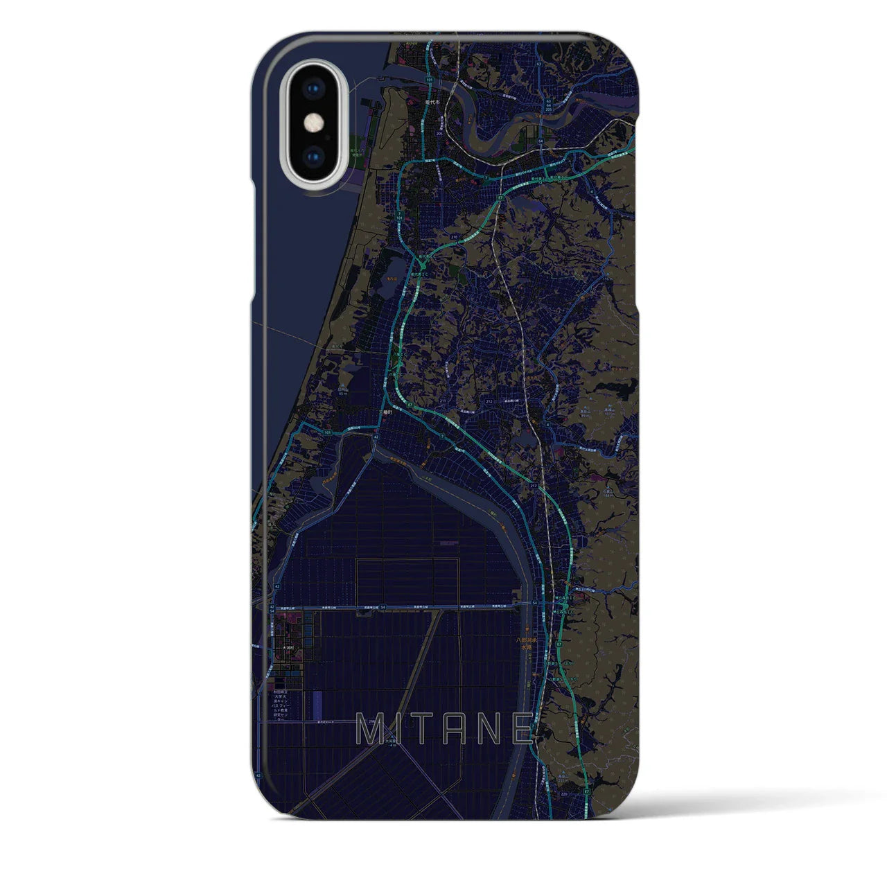 【三種(秋田県)】地図柄iPhoneケース(バックカバータイプ)