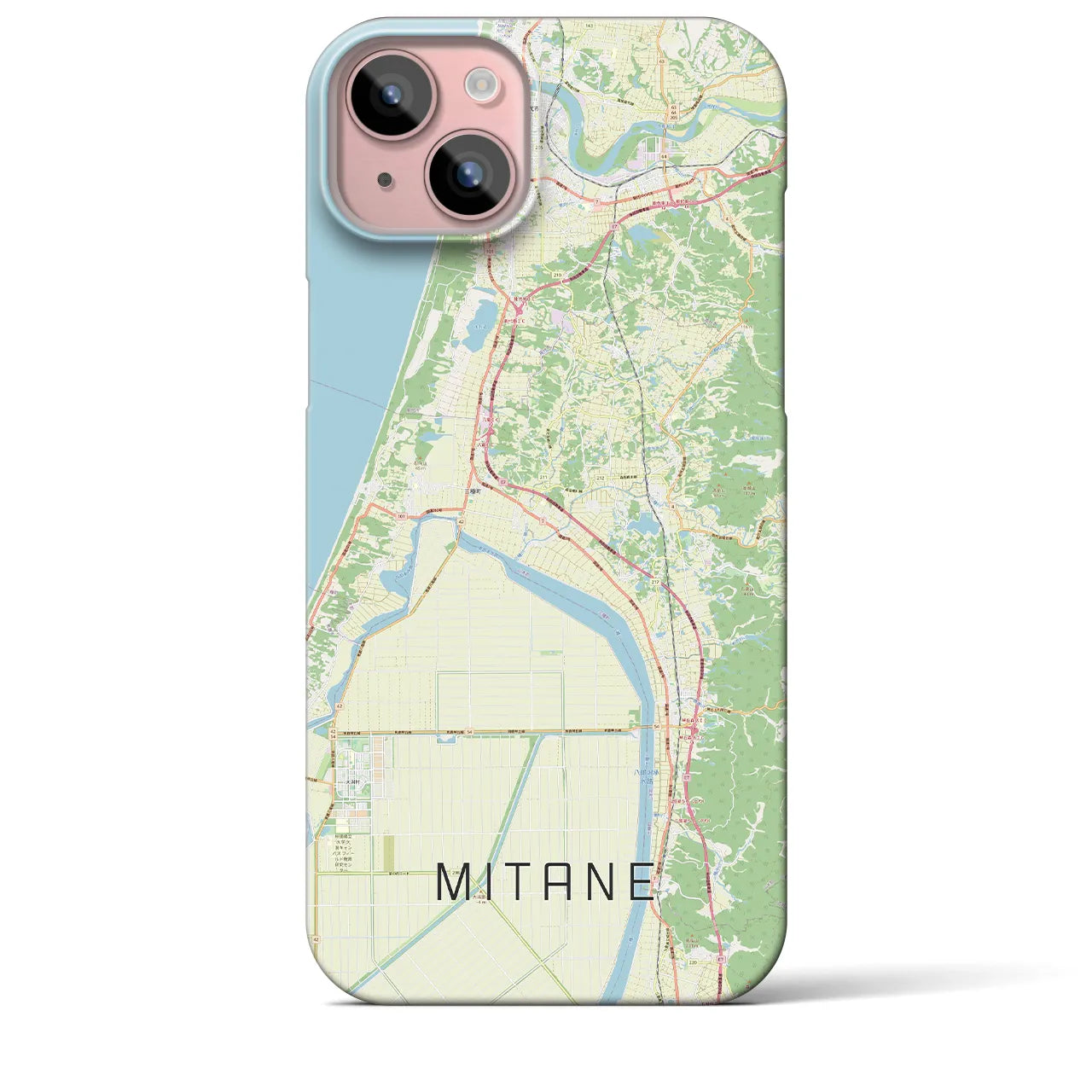 【三種(秋田県)】地図柄iPhoneケース(バックカバータイプ)