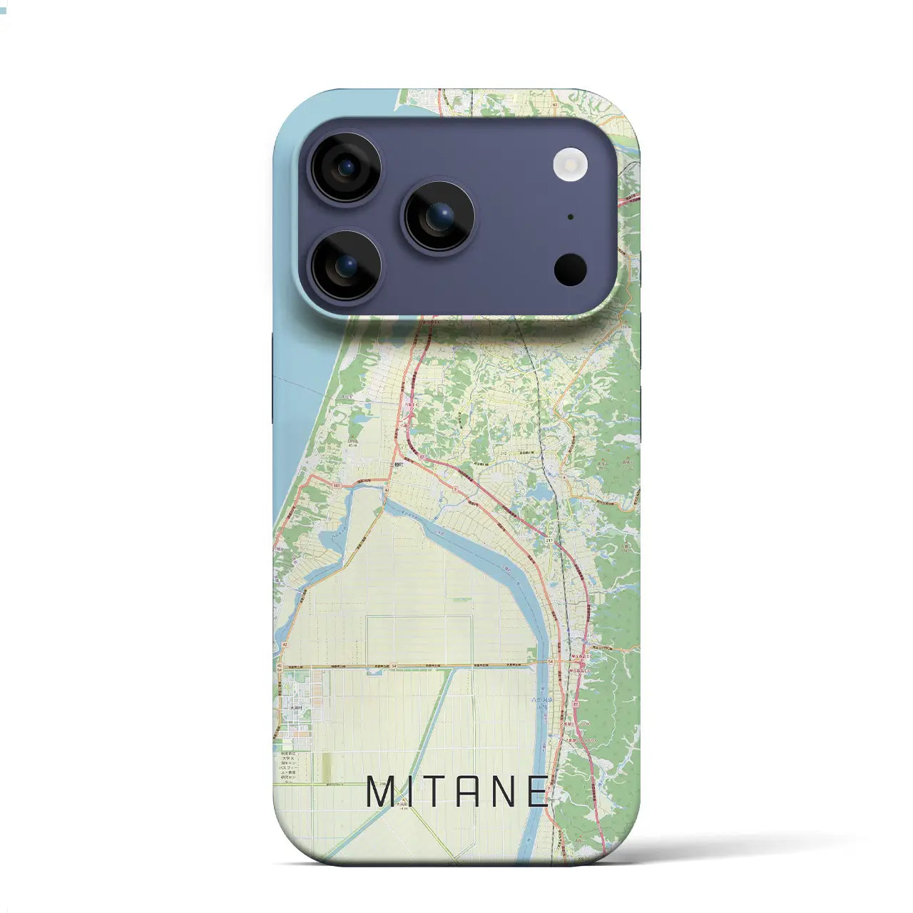 【三種(秋田県)】地図柄iPhoneケース(バックカバータイプ)