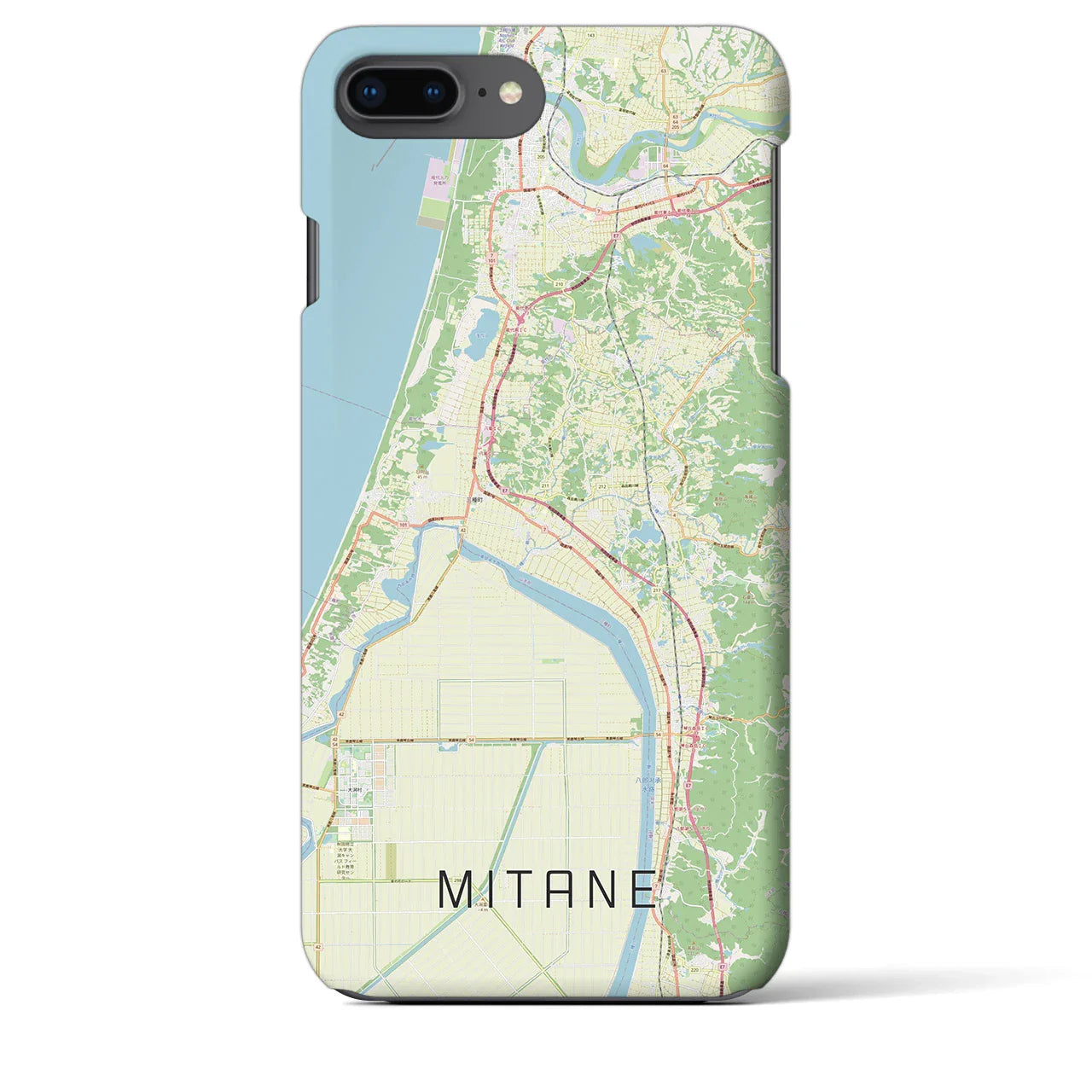 【三種(秋田県)】地図柄iPhoneケース(バックカバータイプ)