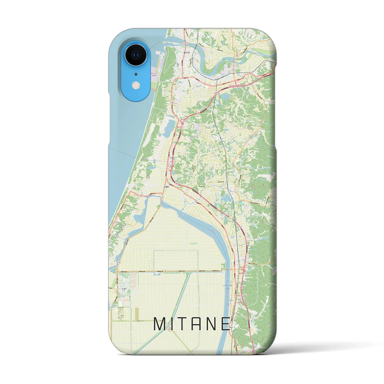 【三種(秋田県)】地図柄iPhoneケース(バックカバータイプ)