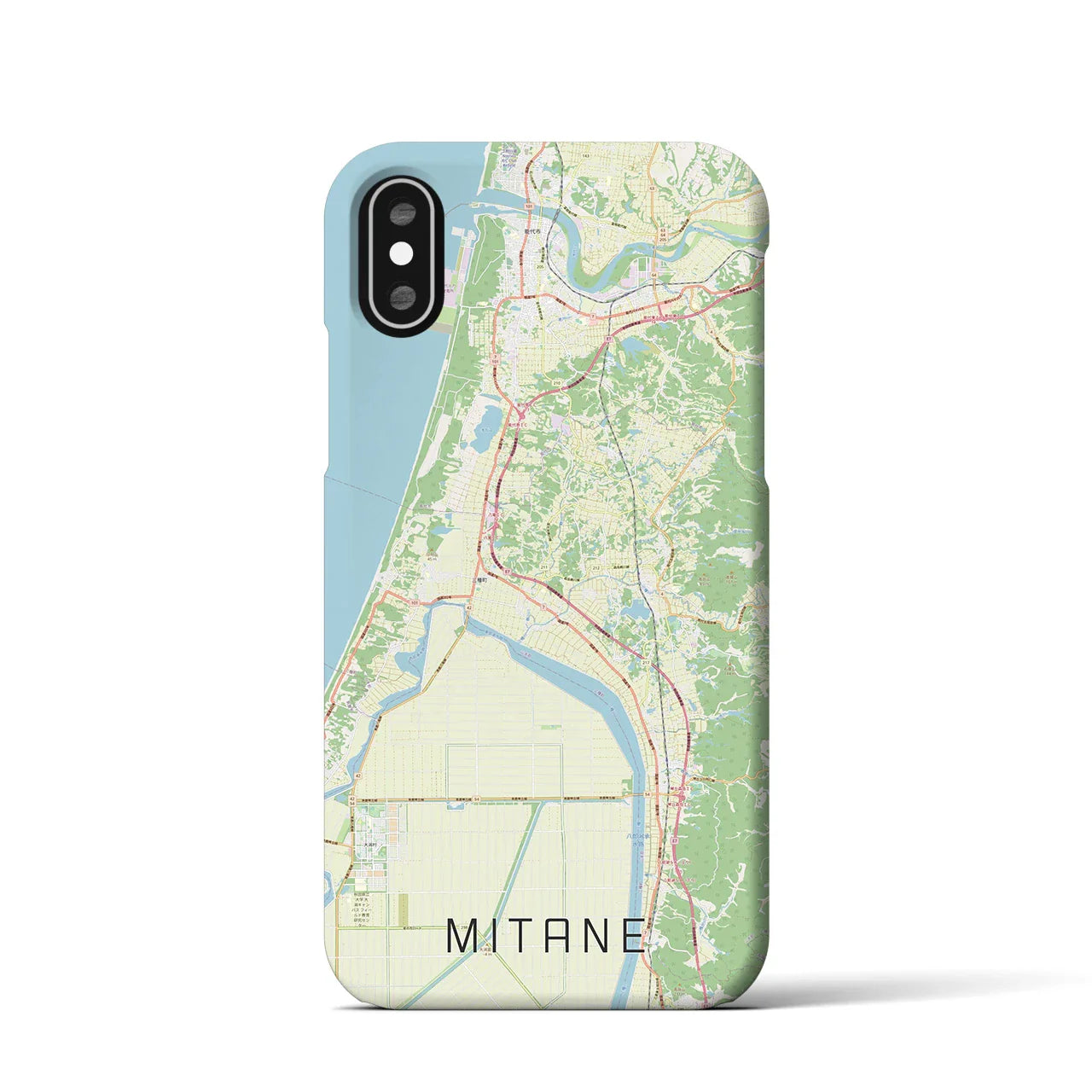 【三種(秋田県)】地図柄iPhoneケース(バックカバータイプ)