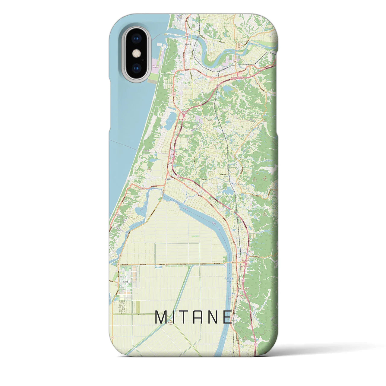 【三種(秋田県)】地図柄iPhoneケース(バックカバータイプ)