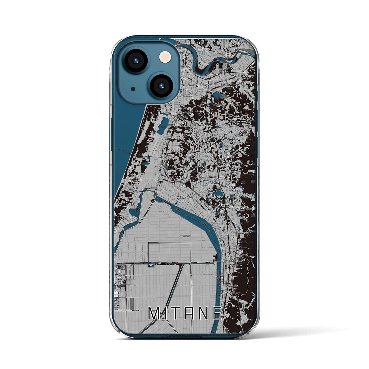 【三種(秋田県)】地図柄iPhoneケース(クリアタイプ)