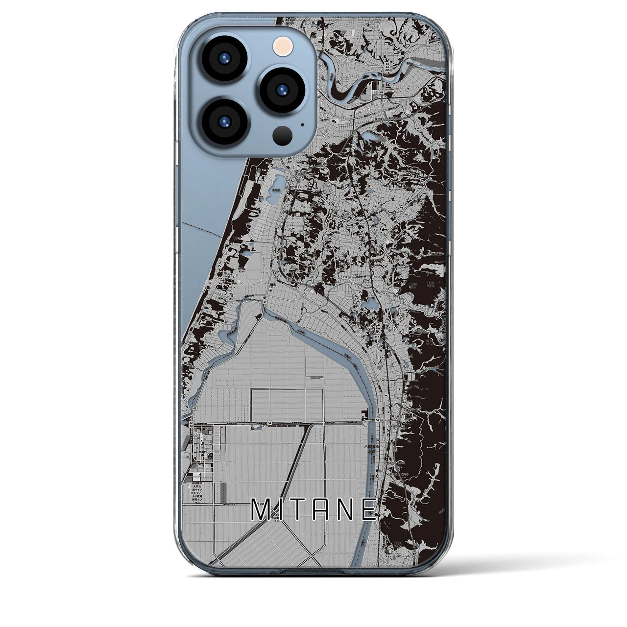 【三種(秋田県)】地図柄iPhoneケース(クリアタイプ)