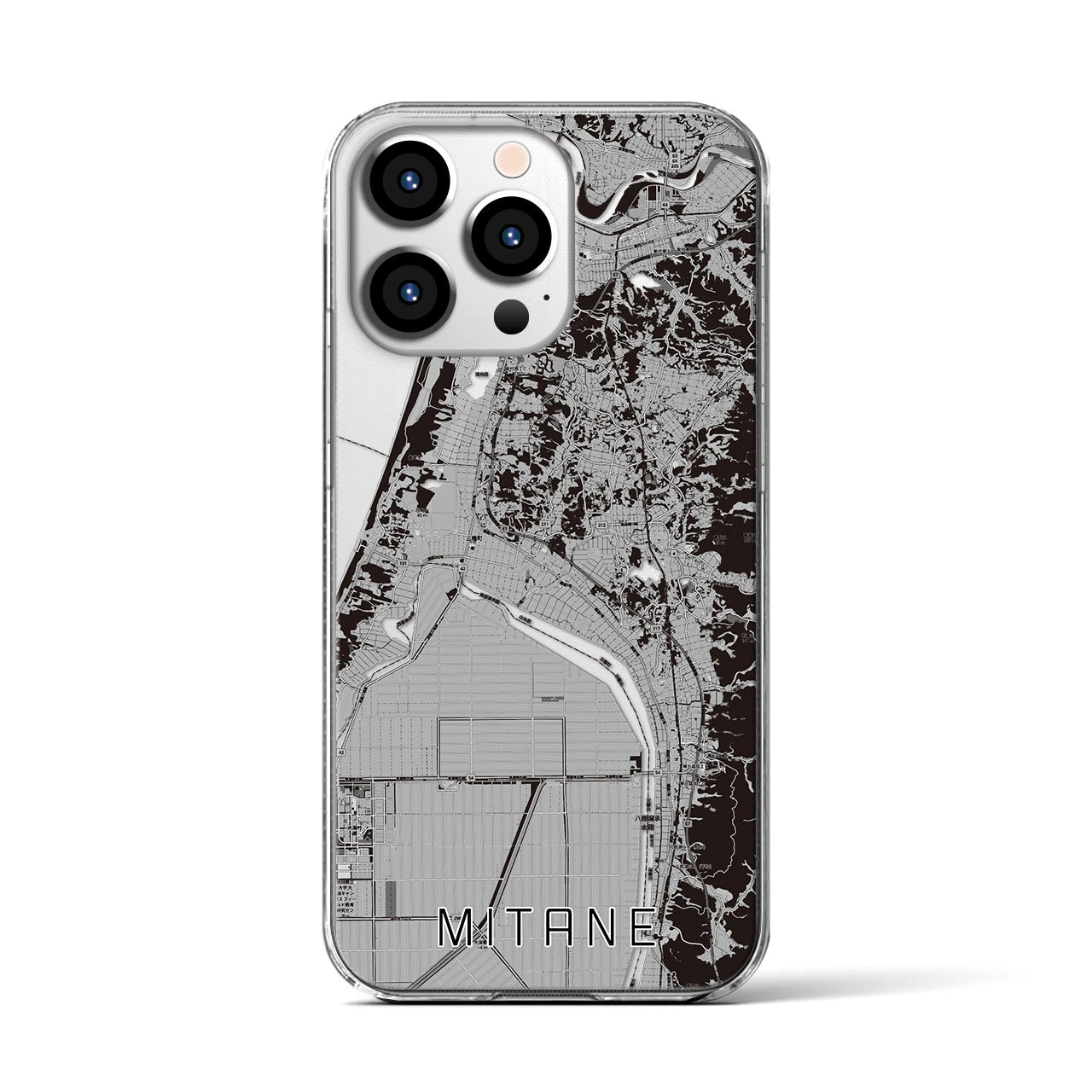 【三種(秋田県)】地図柄iPhoneケース(クリアタイプ)