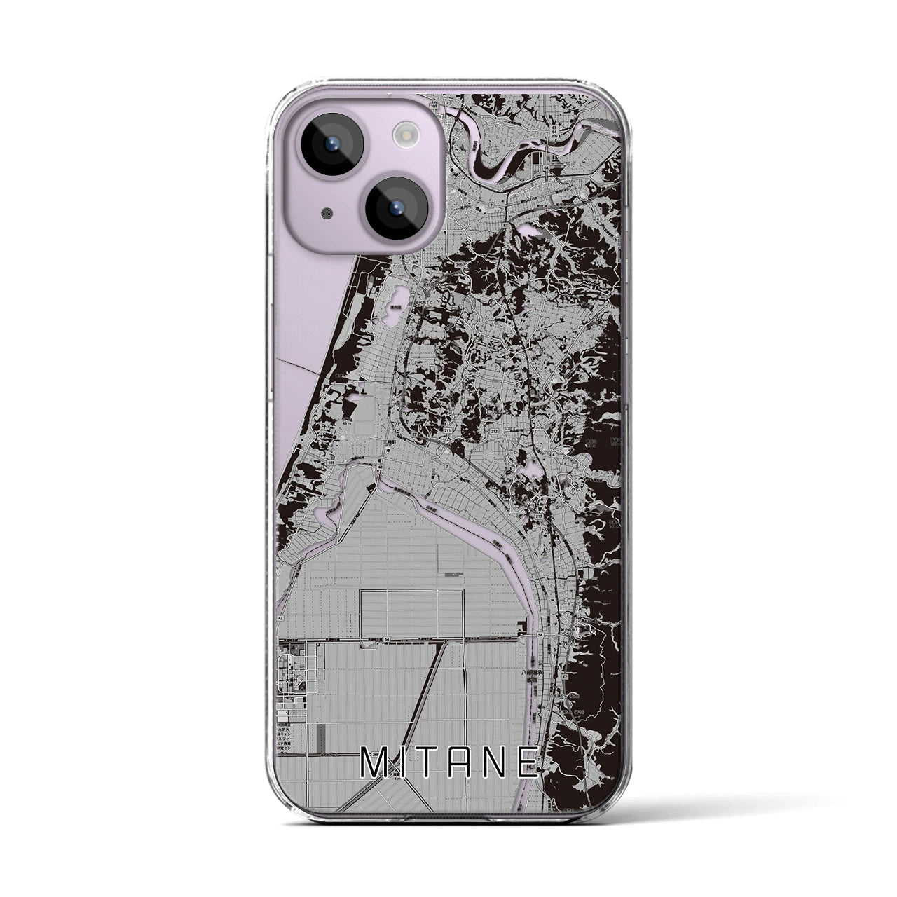 【三種(秋田県)】地図柄iPhoneケース(クリアタイプ)