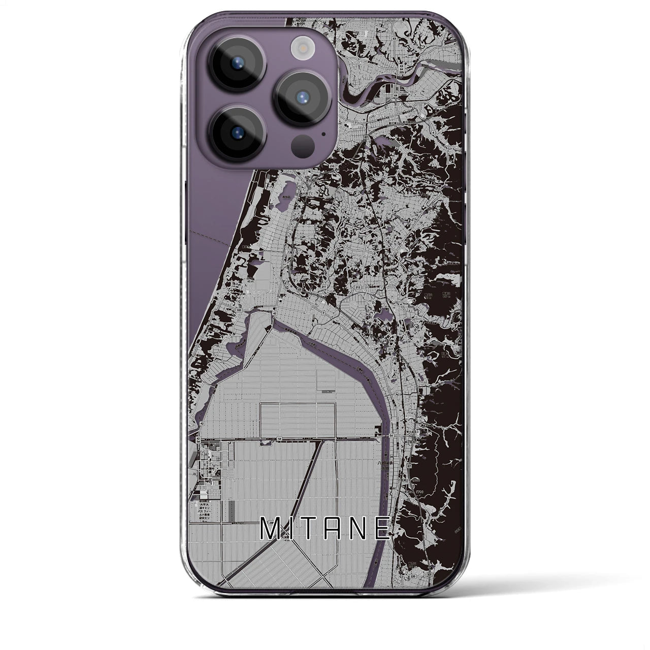 【三種(秋田県)】地図柄iPhoneケース(クリアタイプ)