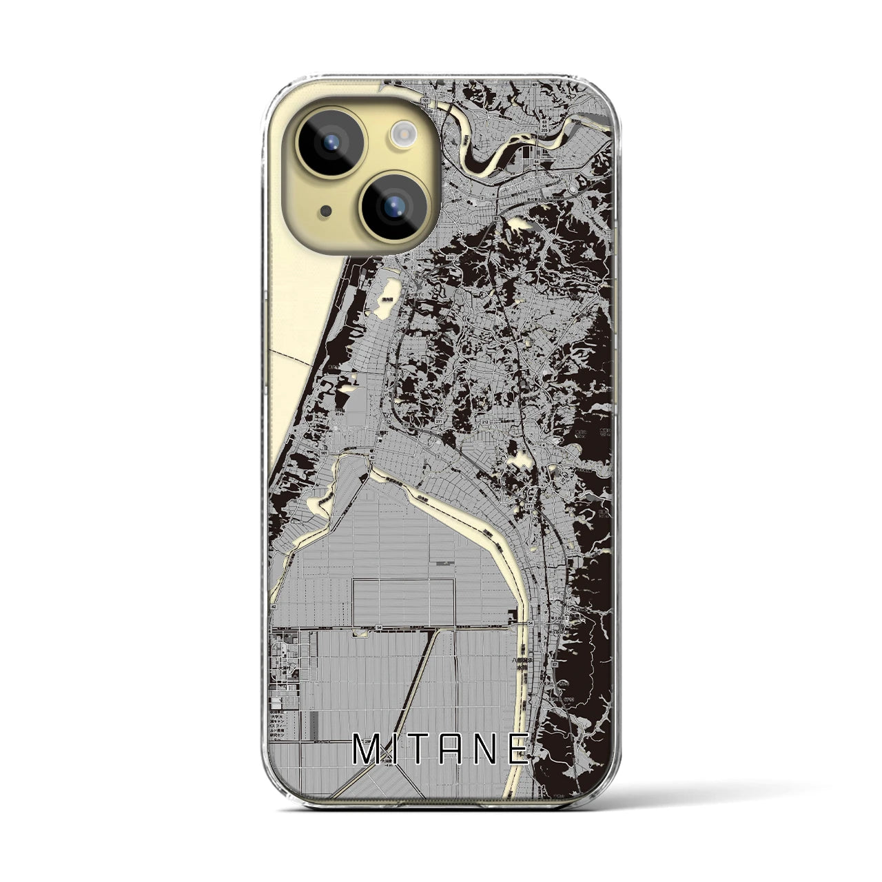 【三種(秋田県)】地図柄iPhoneケース(クリアタイプ)