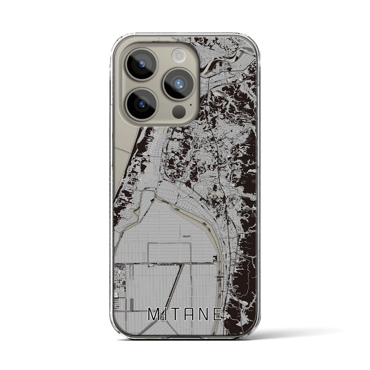 【三種(秋田県)】地図柄iPhoneケース(クリアタイプ)