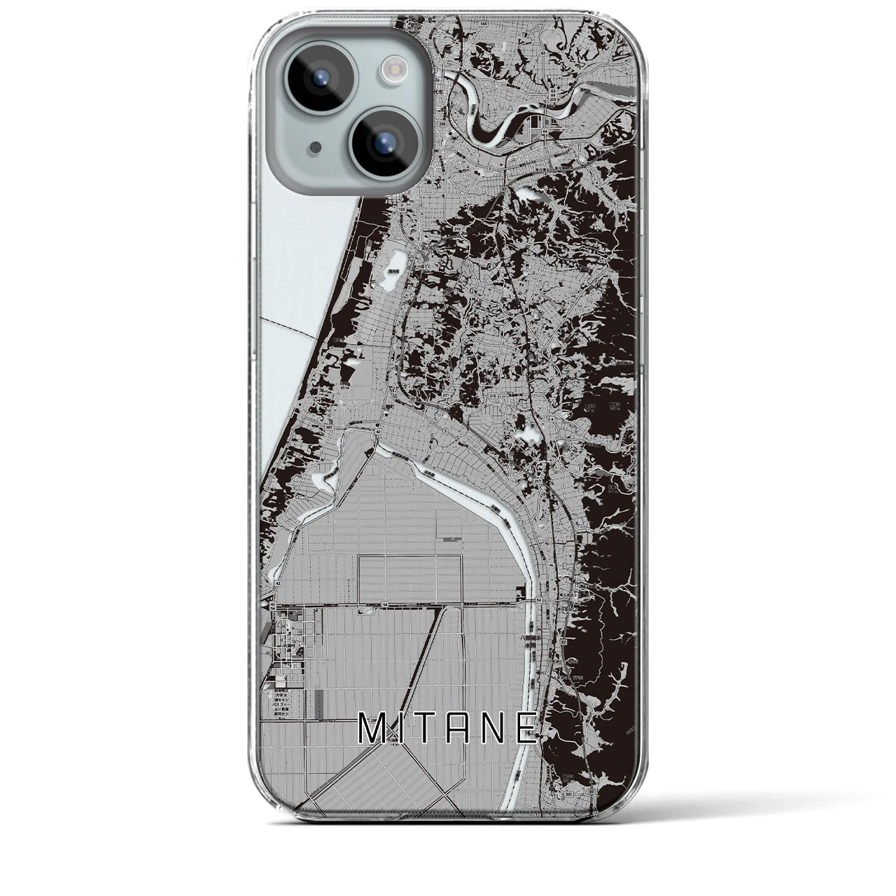 【三種(秋田県)】地図柄iPhoneケース(クリアタイプ)