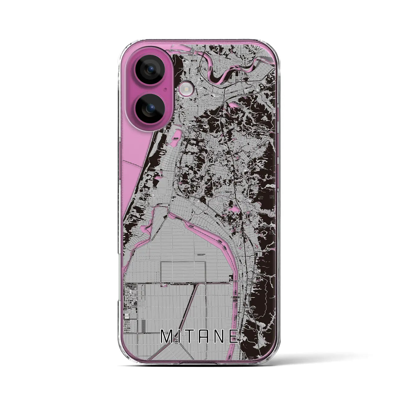 【三種(秋田県)】地図柄iPhoneケース(クリアタイプ)