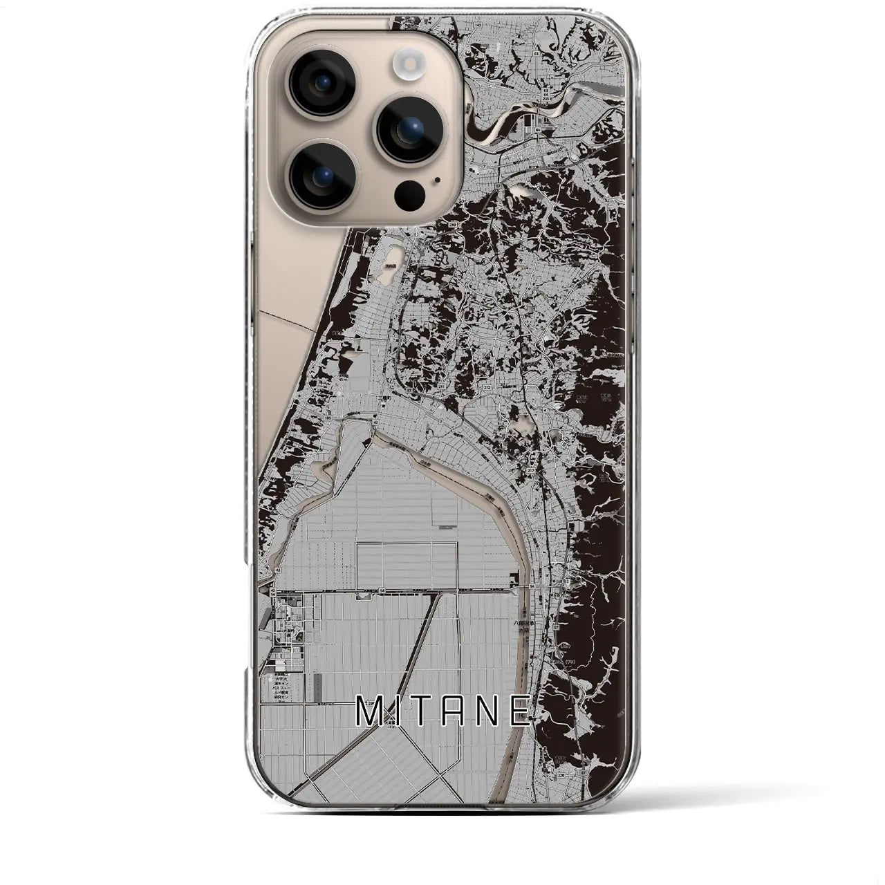 【三種(秋田県)】地図柄iPhoneケース(クリアタイプ)