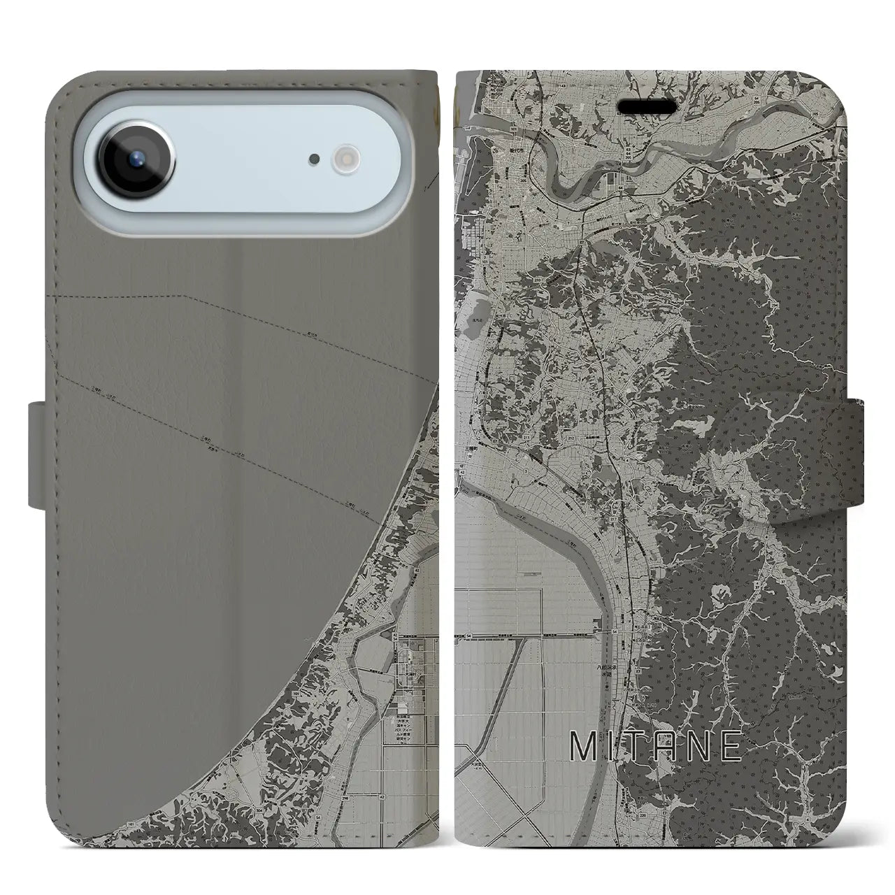 【三種(秋田県)】地図柄iPhoneケース(手帳タイプ)