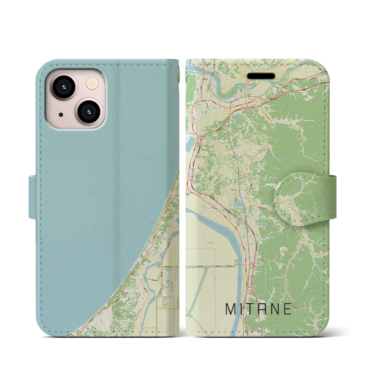 【三種(秋田県)】地図柄iPhoneケース(手帳タイプ)