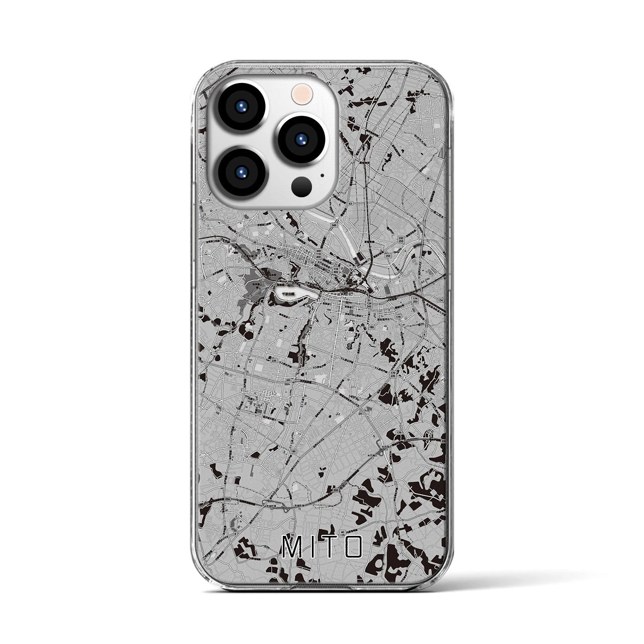 【水戸(茨城県)】地図柄iPhoneケース(クリアタイプ)