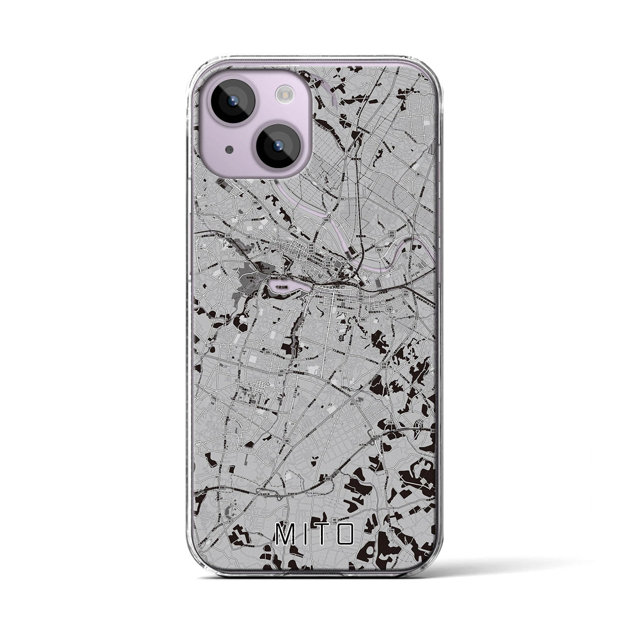 【水戸(茨城県)】地図柄iPhoneケース(クリアタイプ)