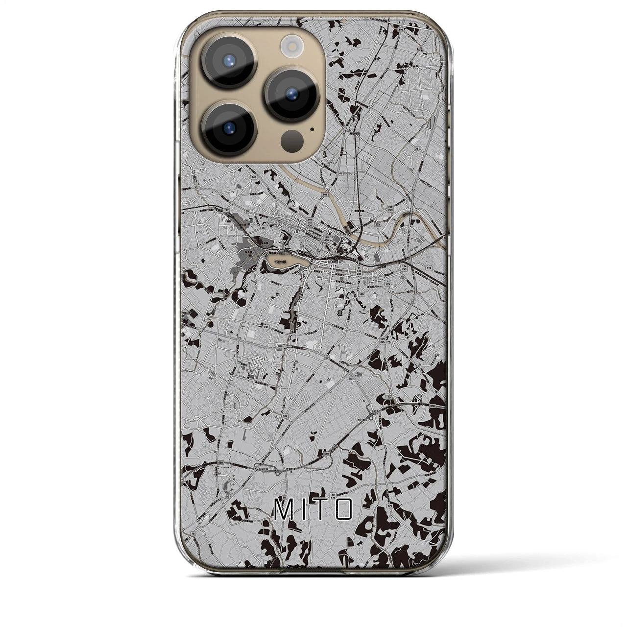 【水戸(茨城県)】地図柄iPhoneケース(クリアタイプ)